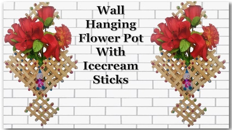 DIY Wall Hanging Flower Pot with Icecream Sticks | letter pad