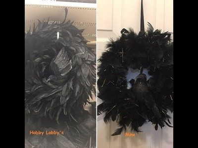 Dollar Tree DIY Crow Wreath Inspired by Hobby Lobby