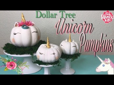 Dollar Tree DIY Unicorn Pumpkins - No Carve Pumpkin Decorating