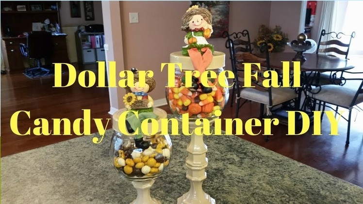 Dollar Tree Fall Glass Candy Container DIY
