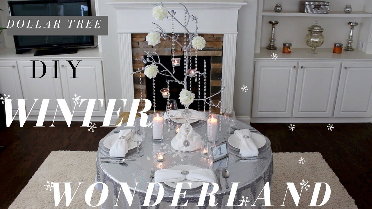 DOLLAR TREE WEDDING DECORATIONS, DIY WINTER WONDERLAND CENTERPIECE, DIY ...