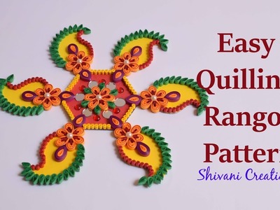 Easy Quilling Rangoli Pattern.Design. DIY Quilling Rangoli for Diwali