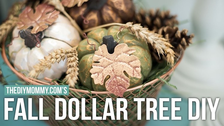 FALL DOLLAR TREE DIY CENTERPIECE Collab with Thrifted Living! | The DIY Mommy