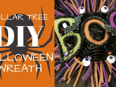 How to make a Halloween Wreath - $8 Dollar Tree DIY Halloween Wreath