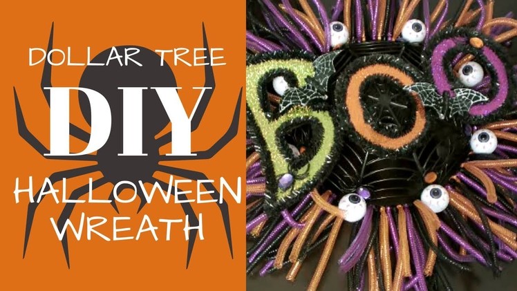 How to make a Halloween Wreath - $8 Dollar Tree DIY Halloween Wreath