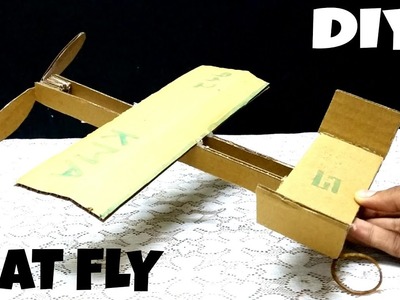 How to make rubber band plane out of cardboard | DIY | HOW TO  | THAT FLY | KMA INSANE HACKER