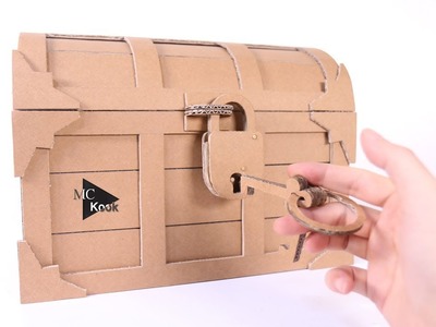 How to make Treasure Chest with a Lock - Cardboard DIY