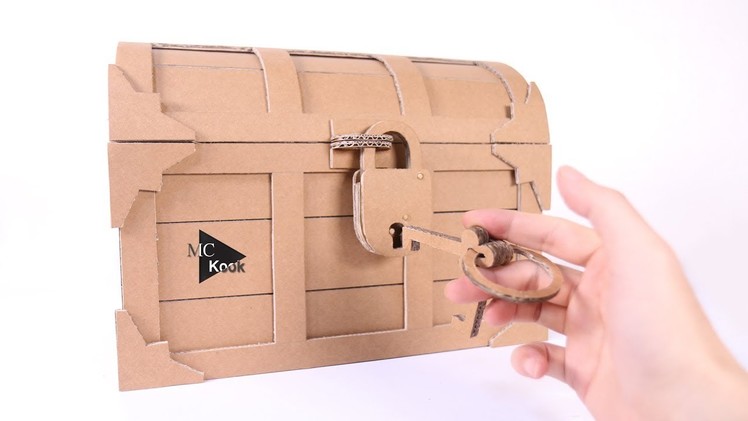 How to make Treasure Chest with a Lock - Cardboard DIY