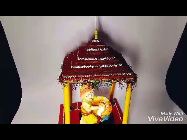Janmashtami Special:DIY Lord Krishna's Temple Made By Using Old Carton And Colour Paper
