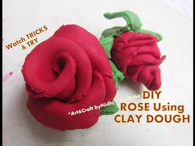 Learn Making Rose Flower Using Toy Clay Dough & pencil- DIY Tricks Clay Modeling
