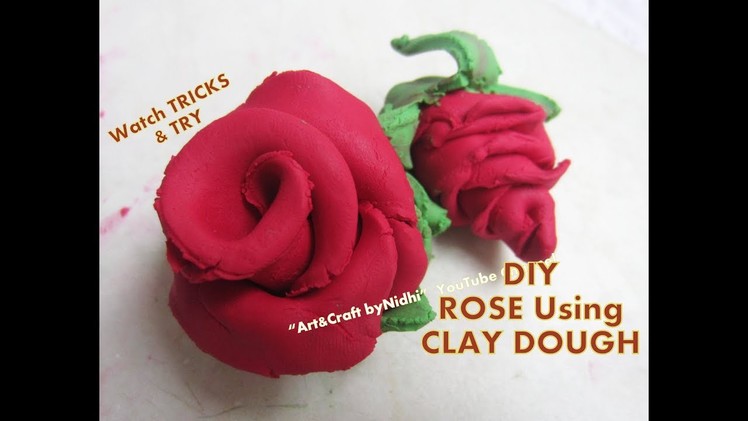 Learn Making Rose Flower Using Toy Clay Dough & pencil- DIY Tricks Clay Modeling