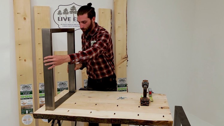 Live Edge Timber DIY wood project: How to install steel table legs