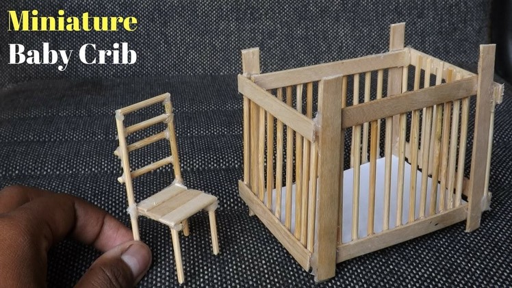 Miniature Baby Crib DIY | Popsicle Stick Crafts