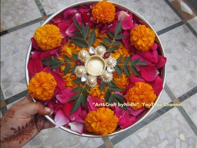 Navratri Special DIY Flower Thaali Decoration Ideas