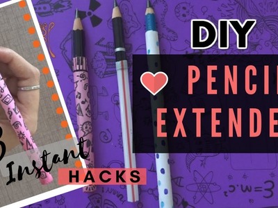 Pencil Extenders DIY Under 5 Secs| 3 Instant & Free Hacks❤