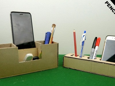 Pencil & Phone Holders DIY from Cardboard | Useful Crafts to do at home