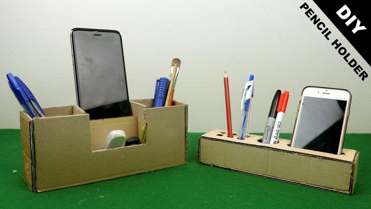 Pencil & Phone Holders DIY from Cardboard | Useful Crafts to do at home
