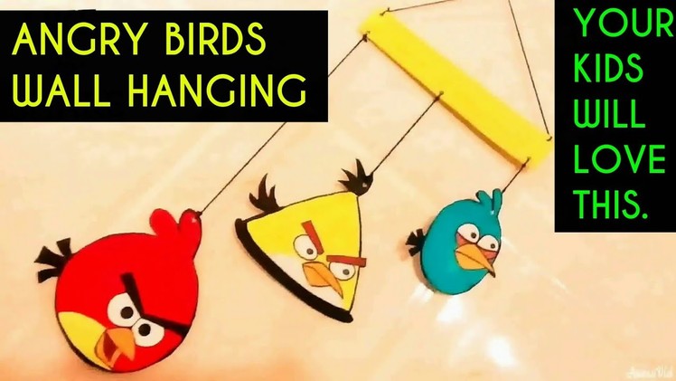 WALL HANGING ANGRY BIRDS DIY | Wall hanging for kids ! Room Decor Idea 2017 | CARDBOARD WALL HANGING