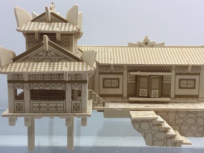3D Wooden Puzzle DIY Assembled, How to make a wooden XIANGXI House on Stilts