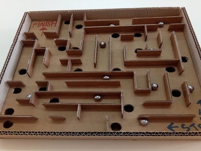 AMAZING  Board Game Marble Labyrinth Cardboard DIY HOW TO
