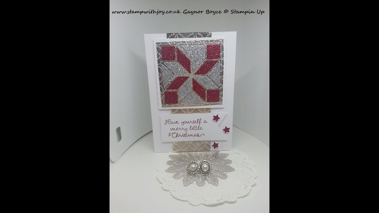 Christmas quilt glimmer paper card stampin up