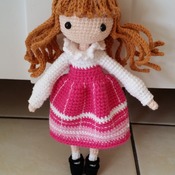 Crochet doll - pink dress