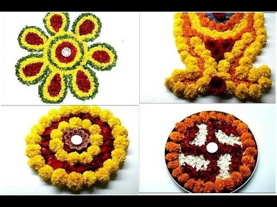 DIY 10 Rangoli Designes.  Beautiful Flower Rangoli Designe for Diwali Festival. Simple Rangoli