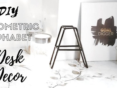 DIY AESTHETIC DESK DECOR - 3D GEOMETRIC ALPHABET | Easy and affordable diy decor for your desk!