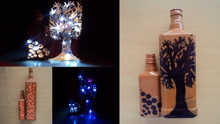 DIY-Art Attack. 5 minutes Magic Bottle Lamp Home Decor Ideas With Recycle Glass bottle at Home