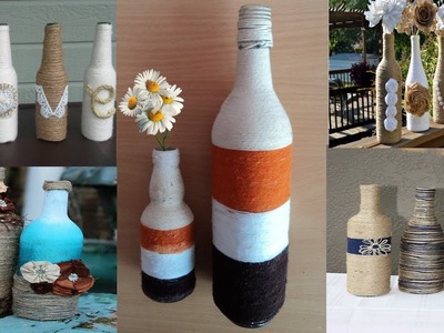 DIY-Art Attack. 5 minutes string Bottle Art Home Decor Ideas With Recycle Glass bottle at Home