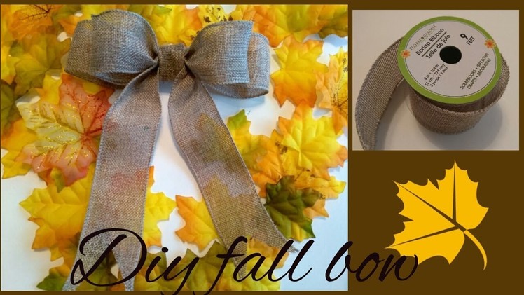 DIY BOW - PERFECT FOR FALL WREATH!
