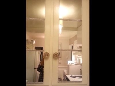 DIY Dollar Tree Mirrored  Kitchen Cabinet