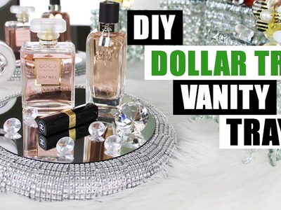 DIY DOLLAR TREE VANITY TRAY Dollar Store DIY Bling Perfume Tray DIY Glam Home Decor