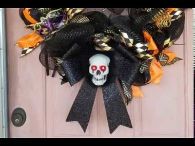 DIY Halloween Deco Mesh Wreath