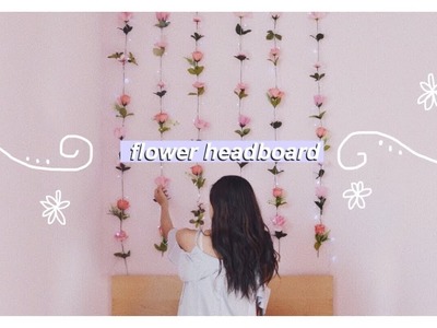 DIY Hanging Flower Headboard - Pink Floral Aesthetic Room Decor