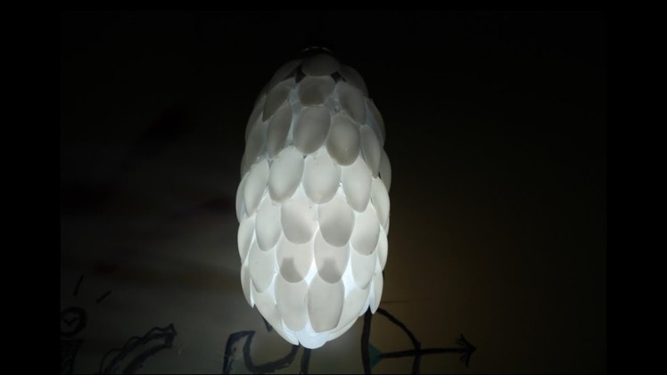 DIY How To Make Spoon Lamp With Plastic Bottle - Unique room decor