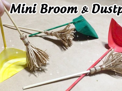 DIY Miniature Broom & Dustpan for Dollhouse | How to make mini Broom & Dustpan