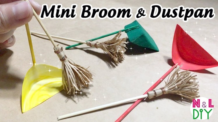 DIY Miniature Broom & Dustpan for Dollhouse | How to make mini Broom & Dustpan