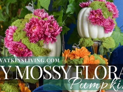 DIY Mossy Floral Pumpkins