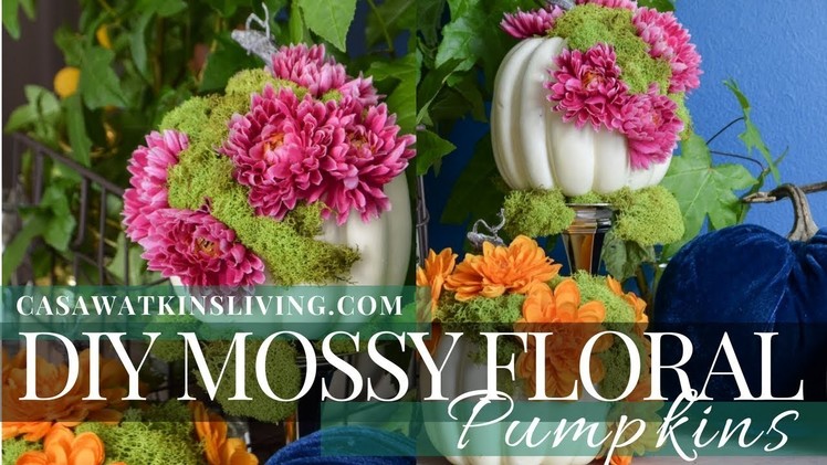 DIY Mossy Floral Pumpkins