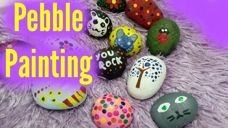 DIY Pebble.Rock painting  | Easy rock painting for kids | Kids Happiness