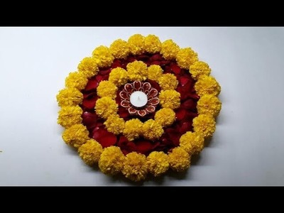 DIY Rangoli Designe For DIWALI festival. How to Make Rangoli. flower Rangoli Designe for Diwali