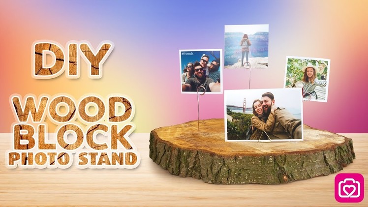 DIY Wood Block Photo Stand