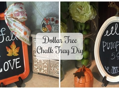 DOLLAR TREE DIY | Fall Pumpkin Chalk Tray