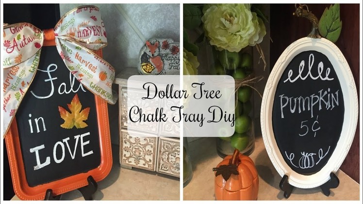 DOLLAR TREE DIY | Fall Pumpkin Chalk Tray