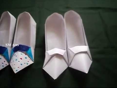 How To Make A  Paper Design Shoes l Origami High Heels l For Kids