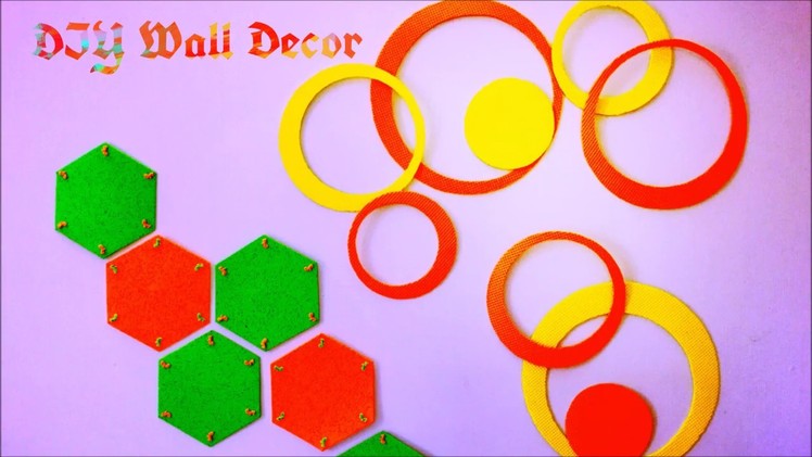 Last minute Room Decor ideas | DIY Felt Honeycomb and Circle Wall Decor ( Super Easy )