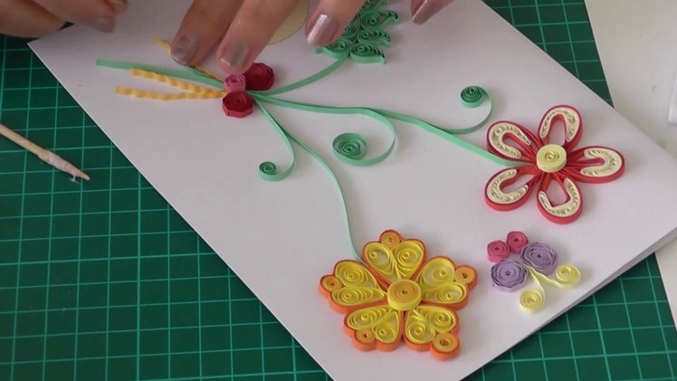 Make happy mother's day card  with quilling paper