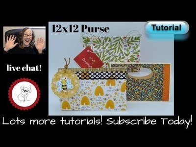 One Sheet Purse. 12 x 12 paper purse. TUTORIAL  Quick and Easy Handmade purse