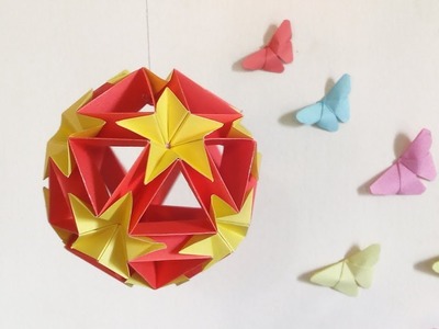 Paper ball – How to make a origami kusudama flower ball – diy home decor crafts ideas